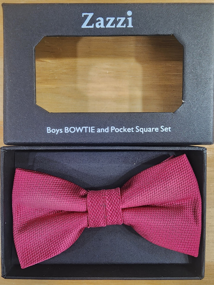 Zazzi – Boy’s Bow Tie & Pocket Square Set – Plain
