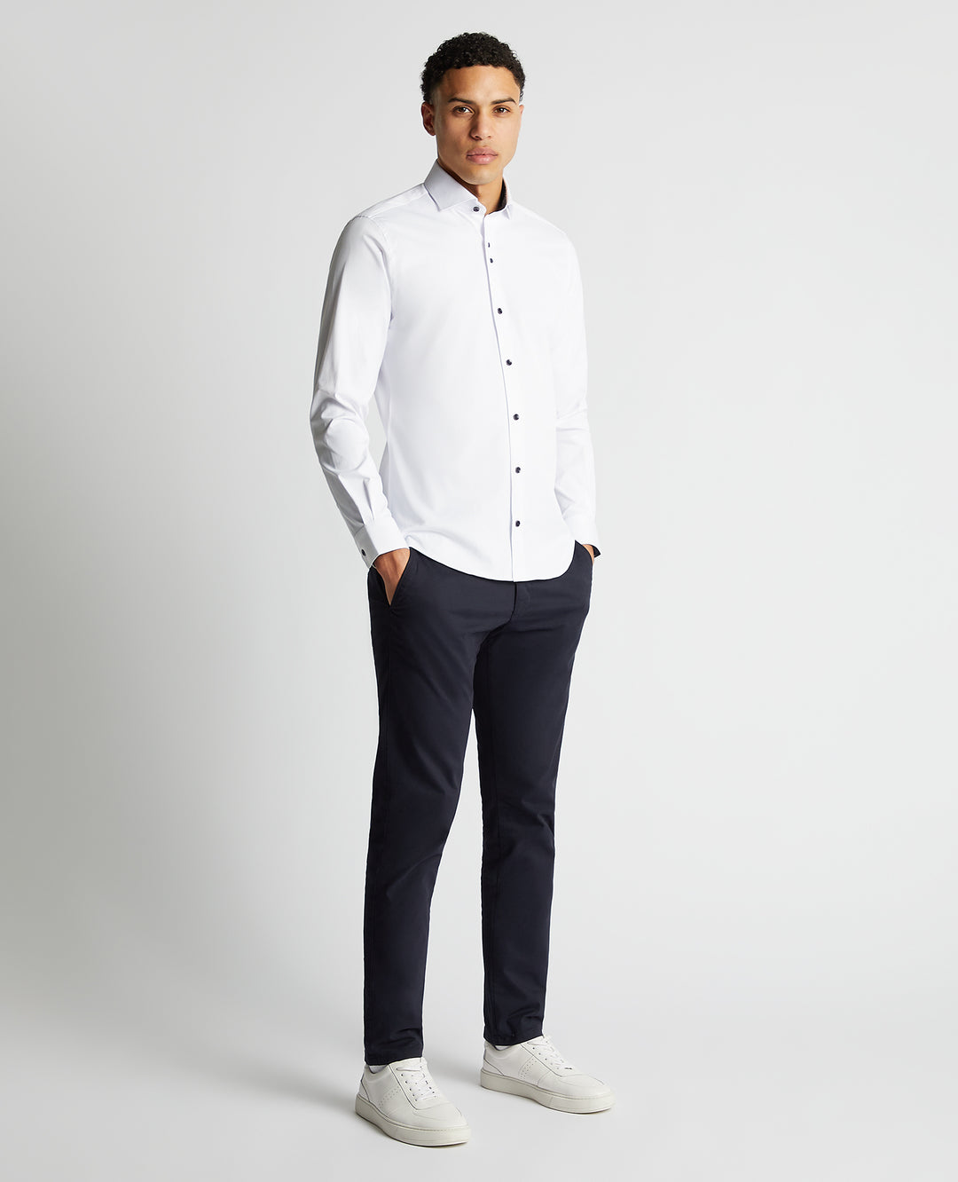 Remus Uomo – Seville White Tapered Fit Semi-Formal Shirt