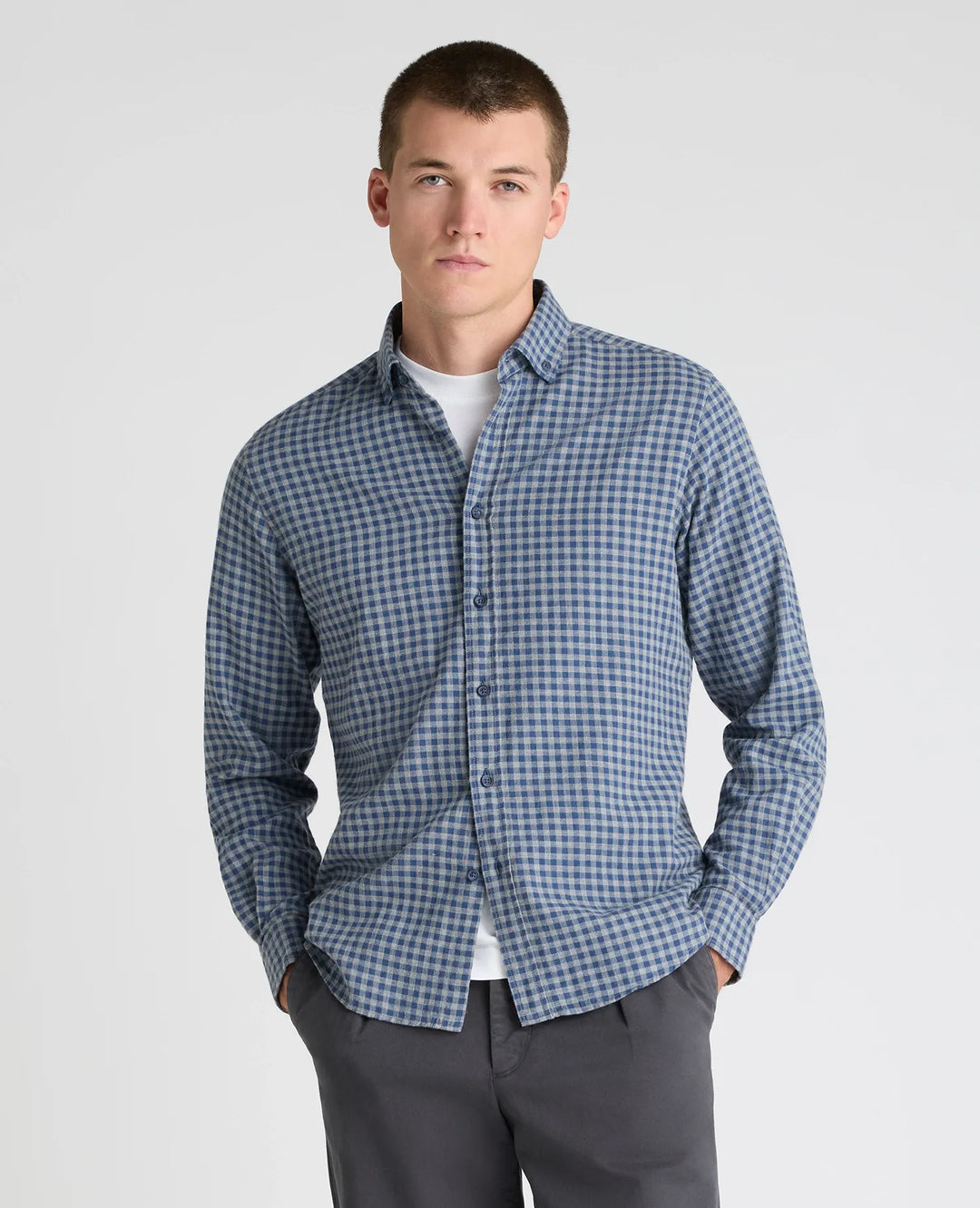 Tapered Fit Casual Shirt – Blue