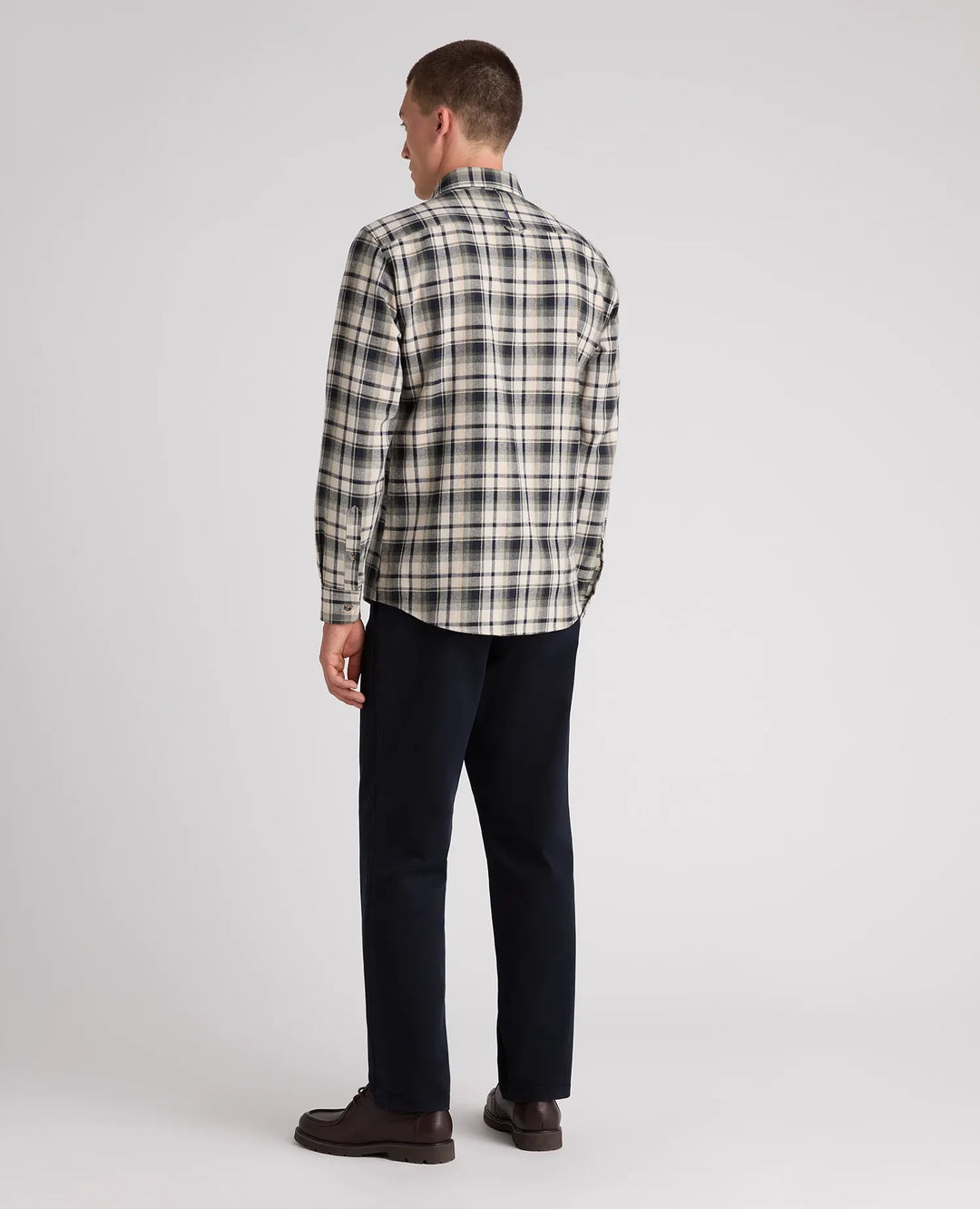 Tapered Check Casual Shirt – Beige