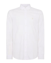Remus Uomo – Tapered Fit – White/Navy – Oxford Cotton Long Sleeve Shirt