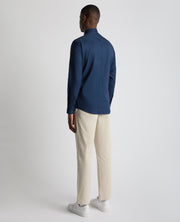 Remus Uomo – Tapered Fit – White/Navy – Oxford Cotton Long Sleeve Shirt