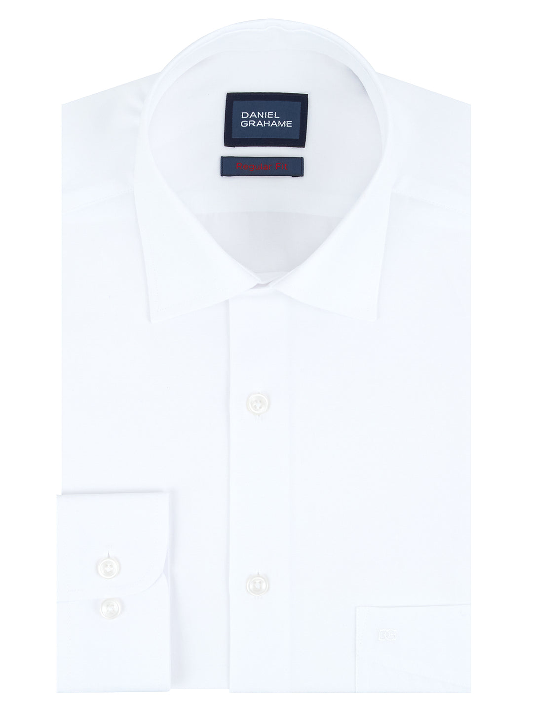 Daniel Grahame – Regular Fit – White/Pink/Blue – Clarke Long Sleeve Formal Shirt