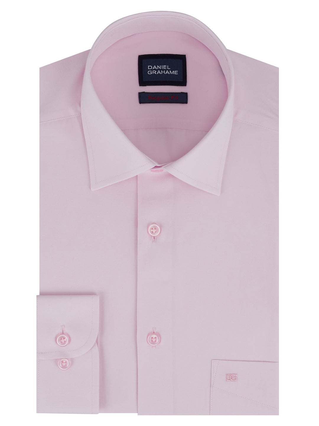 Daniel Grahame – Regular Fit – White/Pink/Blue – Clarke Long Sleeve Formal Shirt