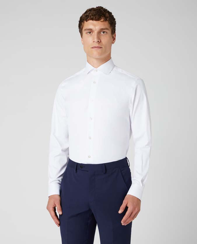 Remus Uomo – Tapered Fit – White/Navy/Pink/Black/Blue – Rome Long Sleeve Formal Shirt