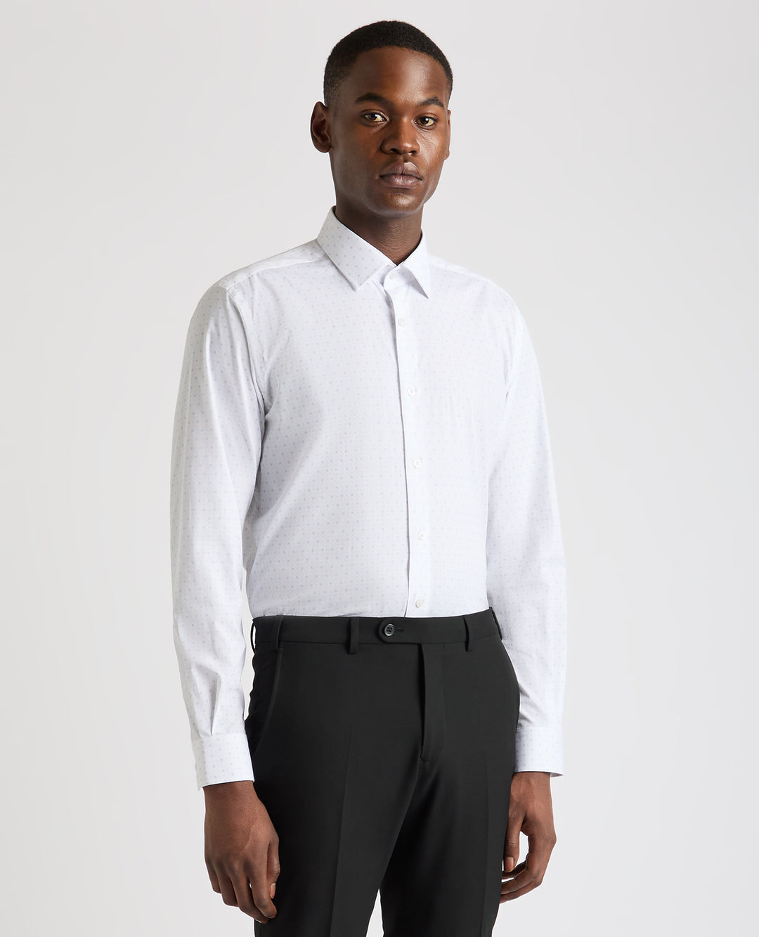 Remus Uomo – Blue &amp; White – Long Sleeve Formal Shirt