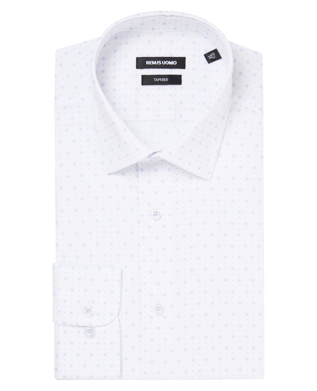 Remus Uomo – Blue &amp; White – Long Sleeve Formal Shirt