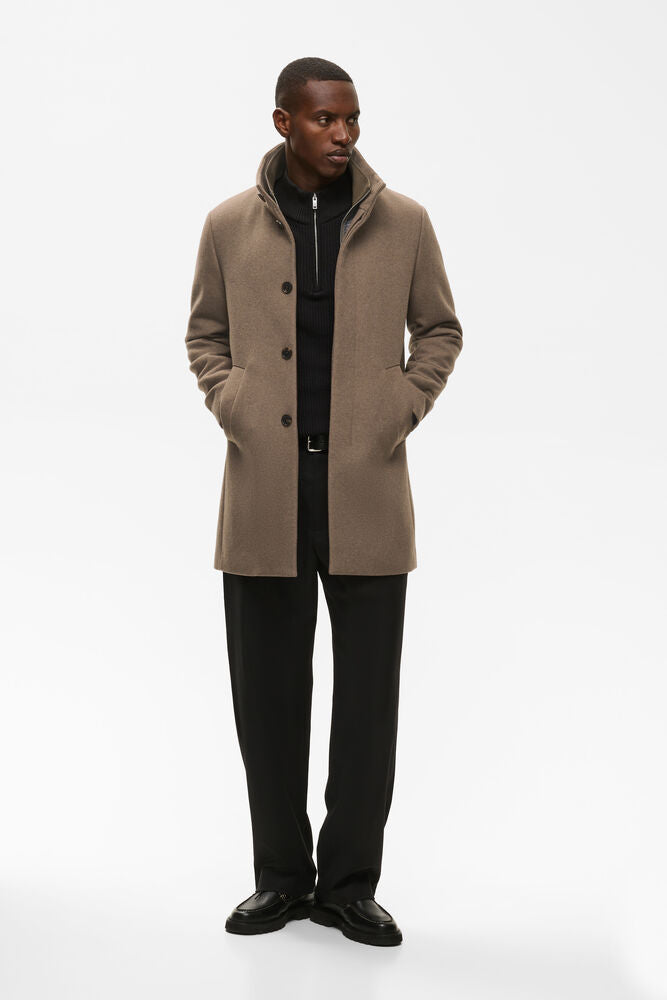 Tailored Wool-Blend Coat