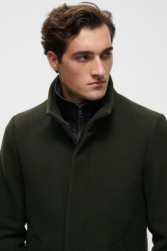 Tailored Wool-Blend Coat