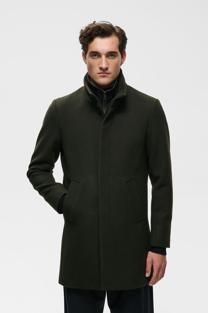 Tailored Wool-Blend Coat