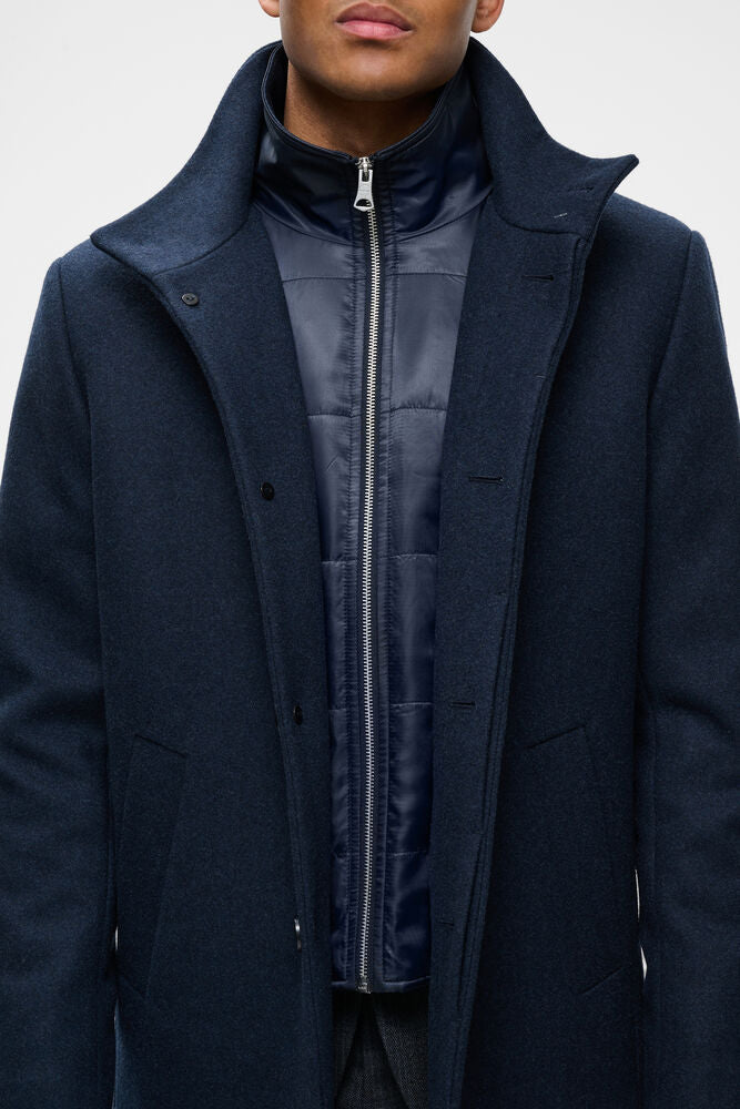 Tailored Wool-Blend Coat