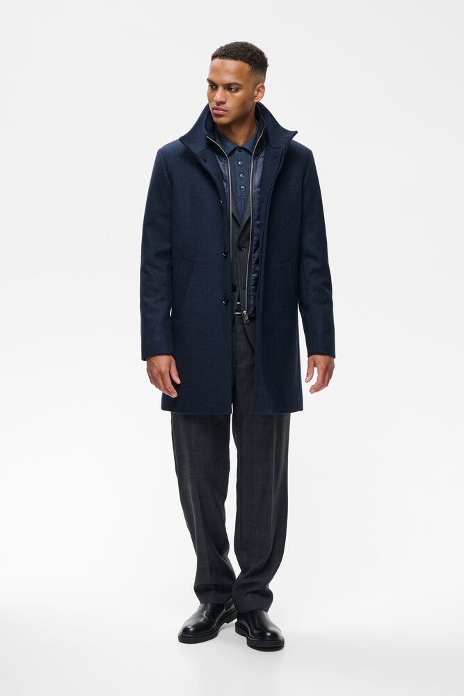 Tailored Wool-Blend Coat