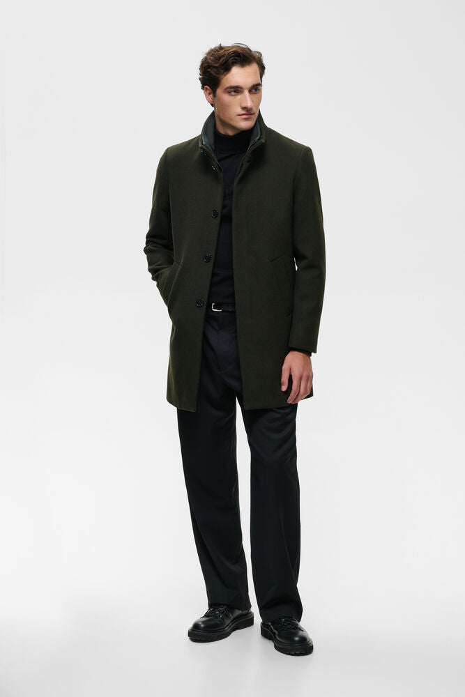 Tailored Wool-Blend Coat