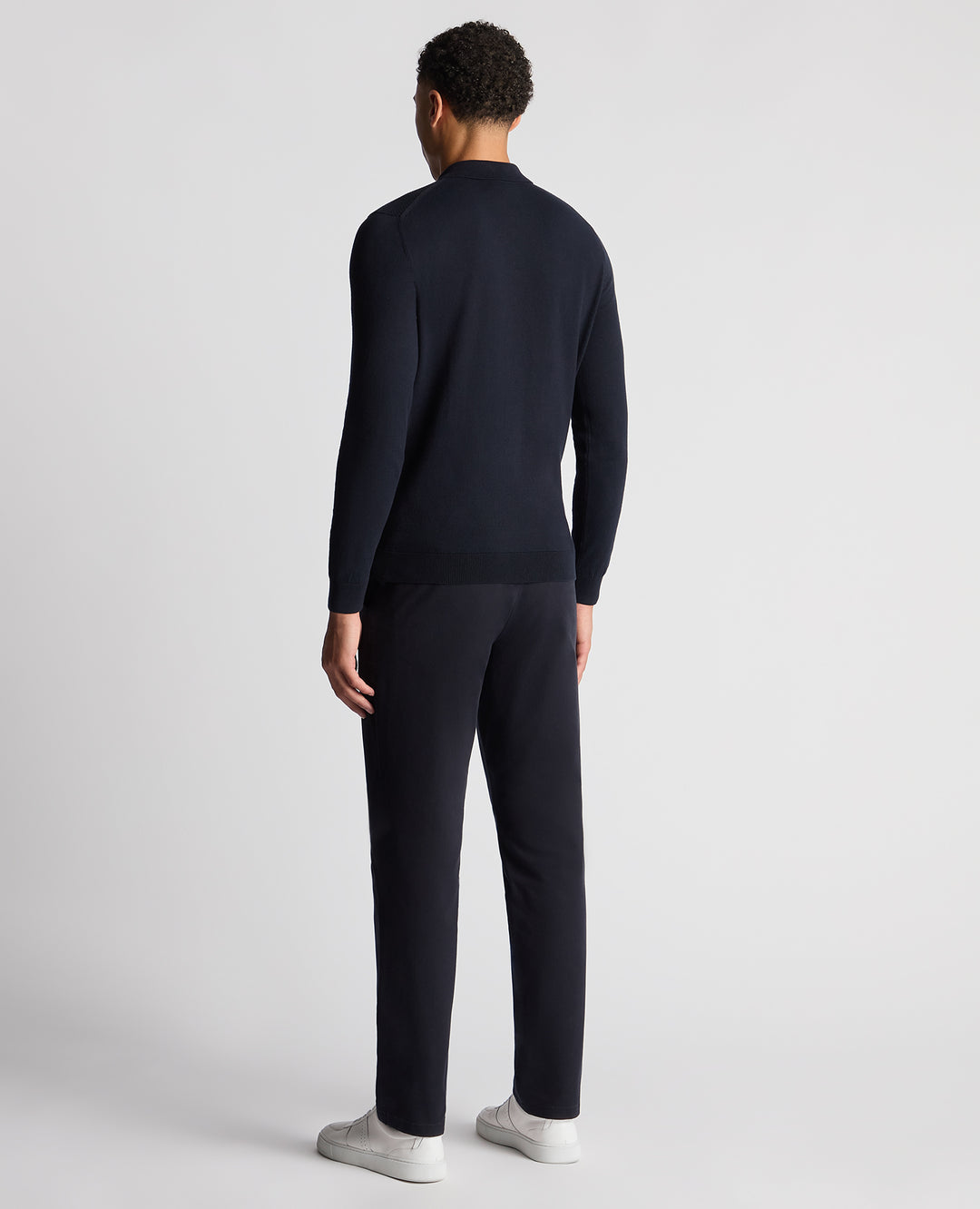 Remus Uomo – Slim Fit – Navy/Stone – Long Sleeve Knitted Polo