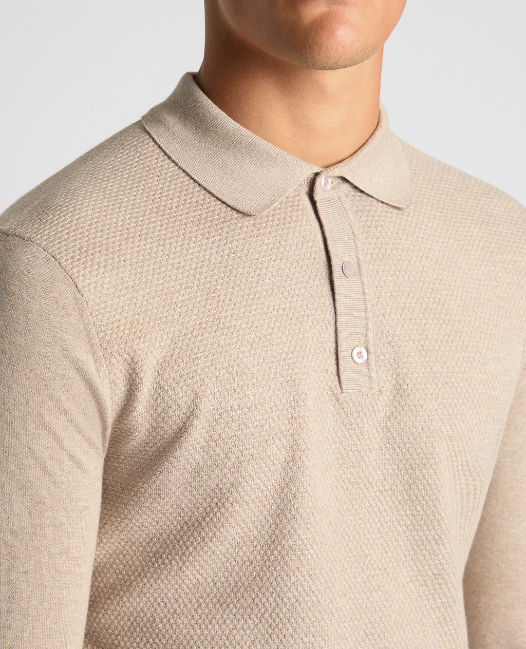 Remus Uomo – Slim Fit – Navy/Stone – Long Sleeve Knitted Polo