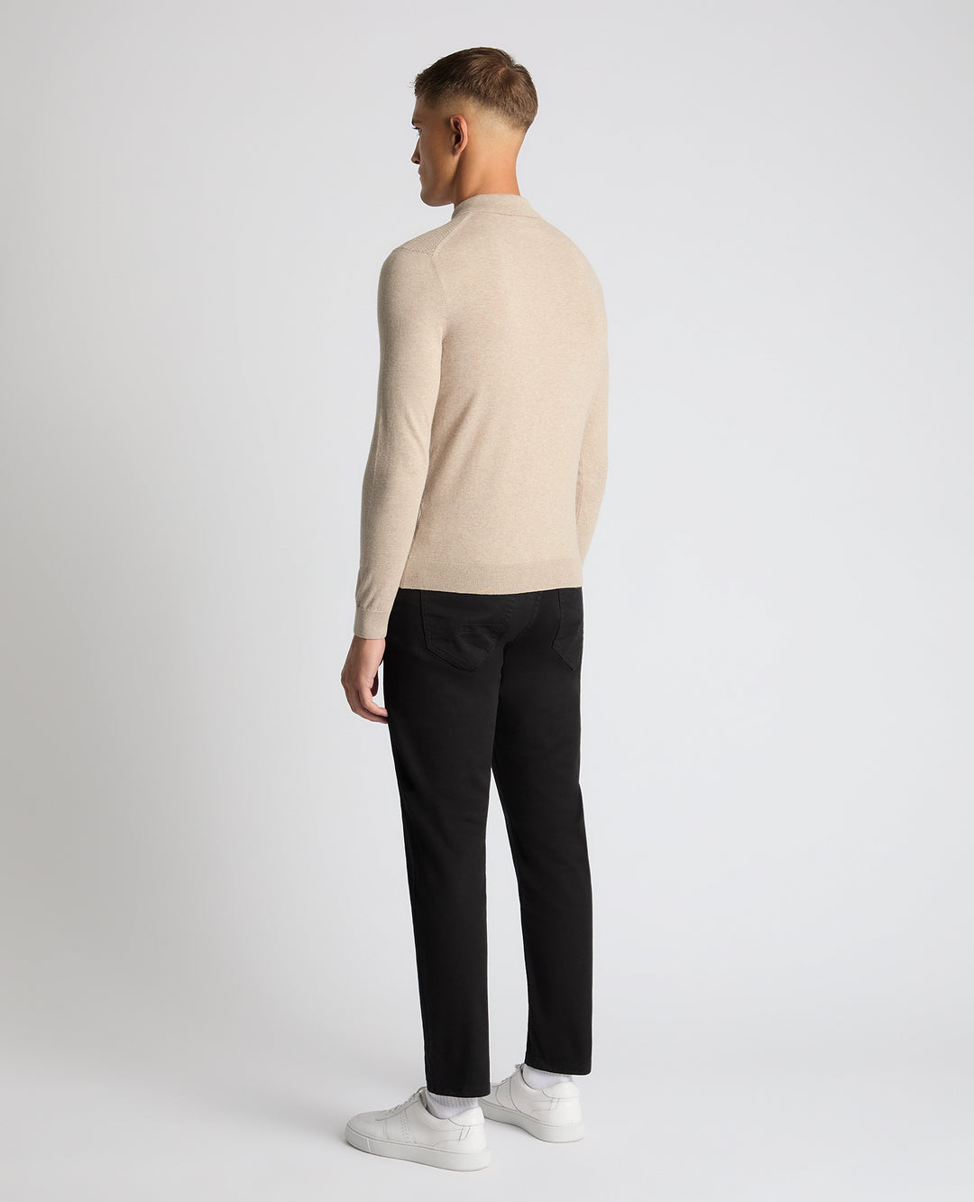 Remus Uomo – Slim Fit – Navy/Stone – Long Sleeve Knitted Polo