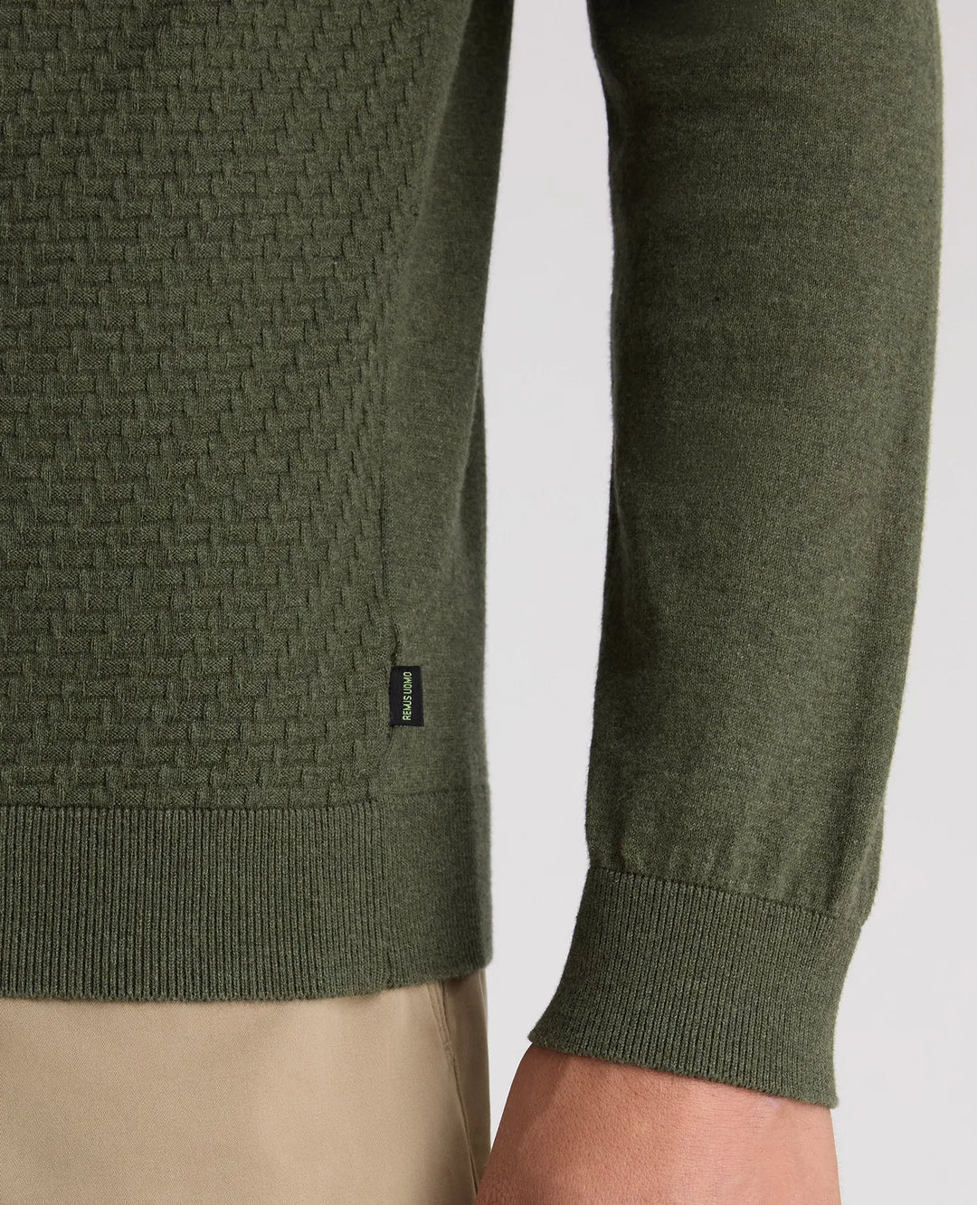 Textured Long Sleeve Polo Shirt