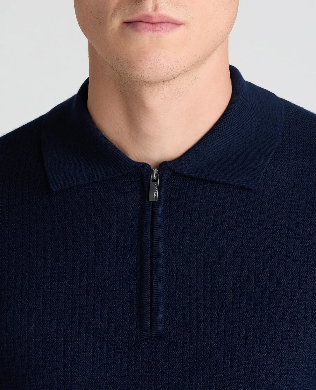 Merino Blend Zip Polo Shirt