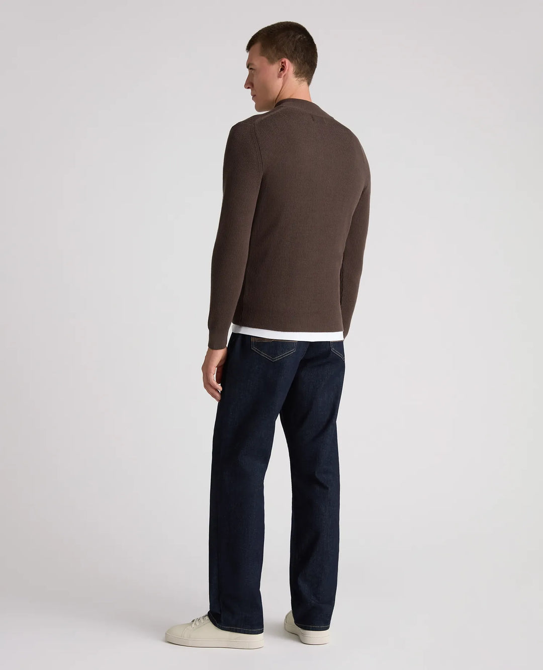 Fine Rib Quarter-Zip Sweater