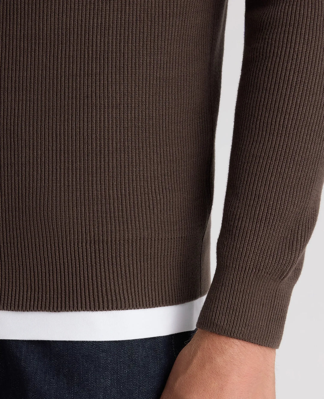 Fine Rib Quarter-Zip Sweater