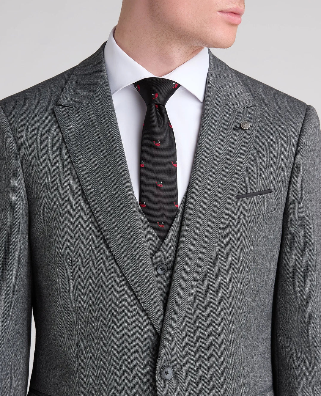 Peppe Tapered Suit Jacket – Grey