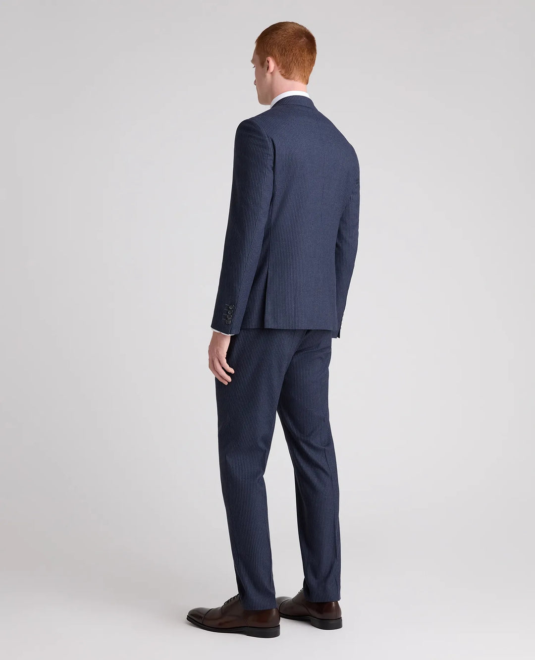 Marino Double-Breasted Pinstripe Suit Jacket – Blue