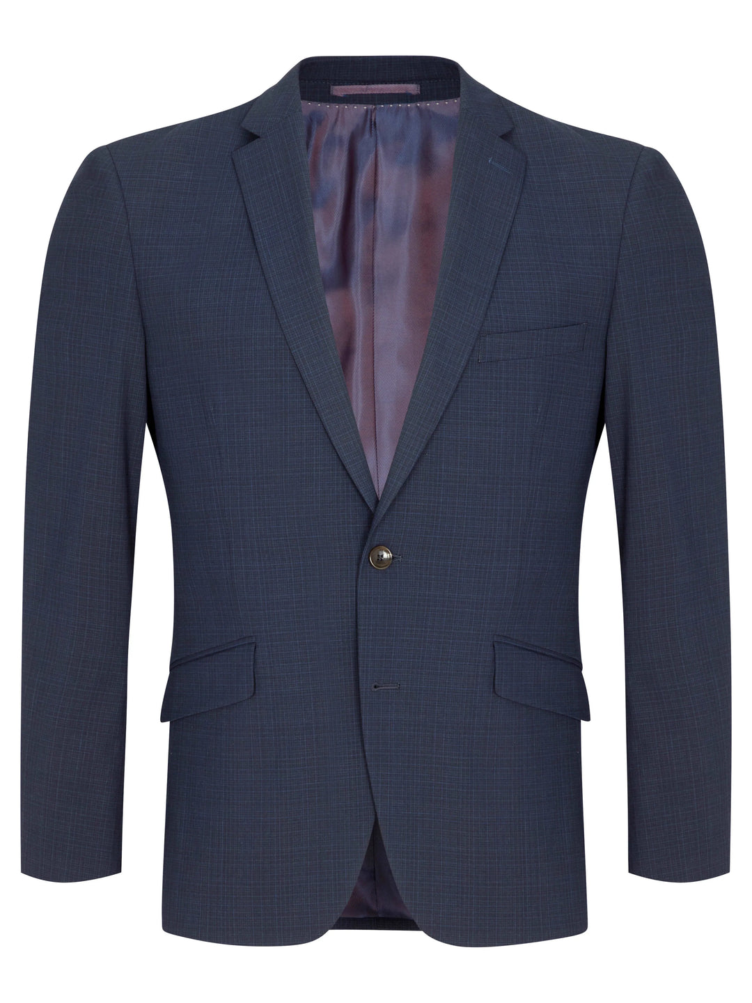 Dale Tapered Check Suit Jacket – Navy