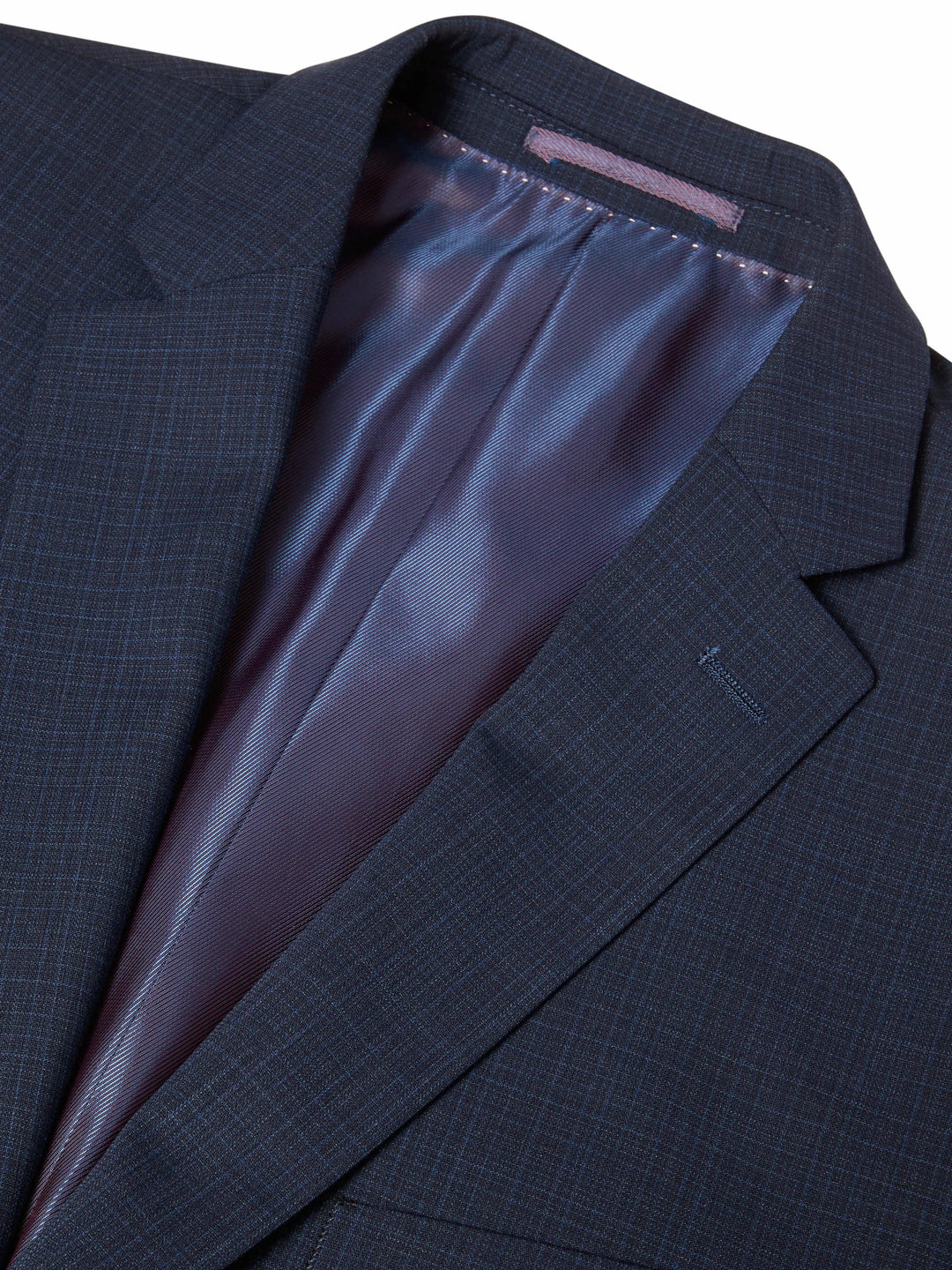 Dale Tapered Check Suit Jacket – Navy