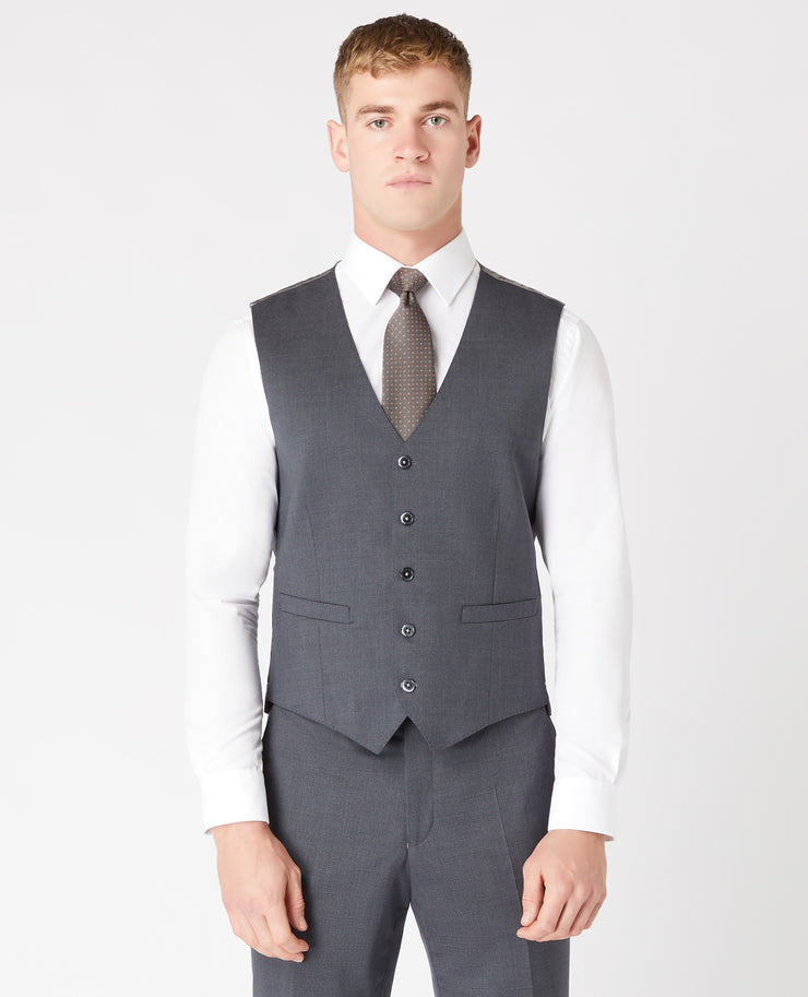 Remus Uomo Mix & Match Wool Blend Waistcoat Charcoal