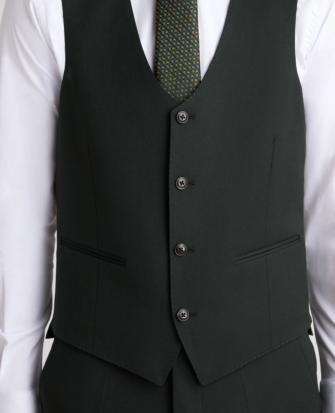 Massa J Slim Fit Suit Waistcoat – Green