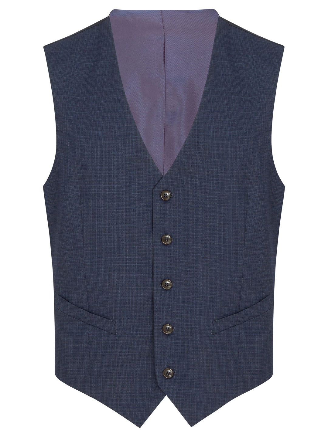 Dale Tapered Check Suit Waistcoat – Navy
