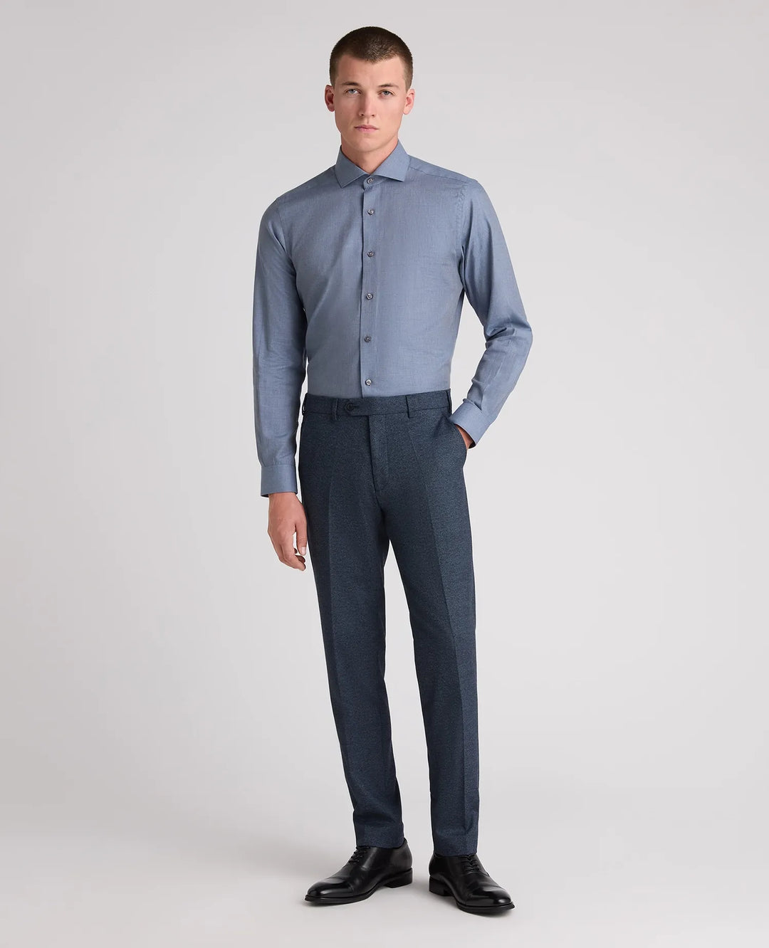 Monza J Slim Fit Formal Trousers – Blue