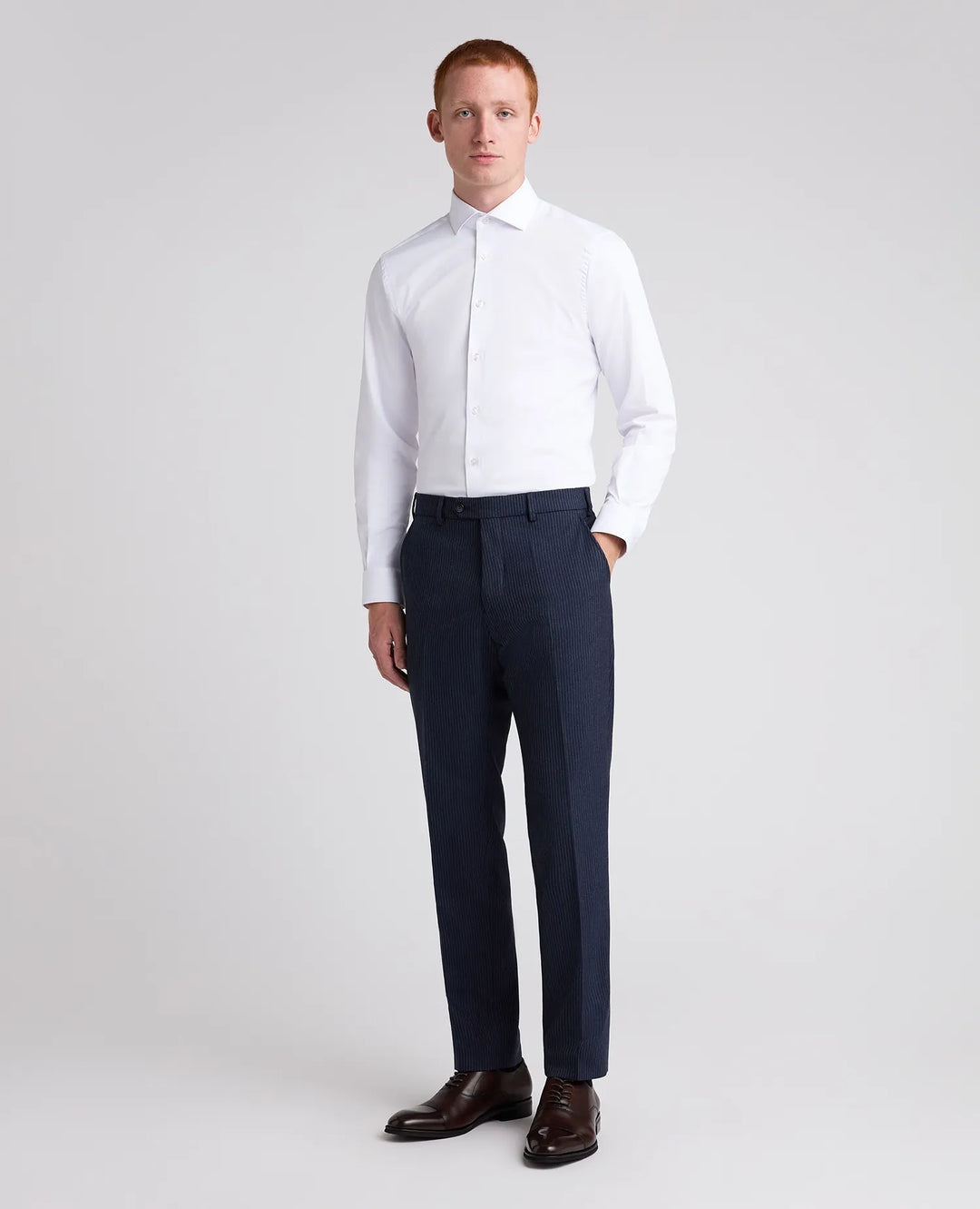 Marino Slim Fit Pinstripe Suit Trousers – Blue