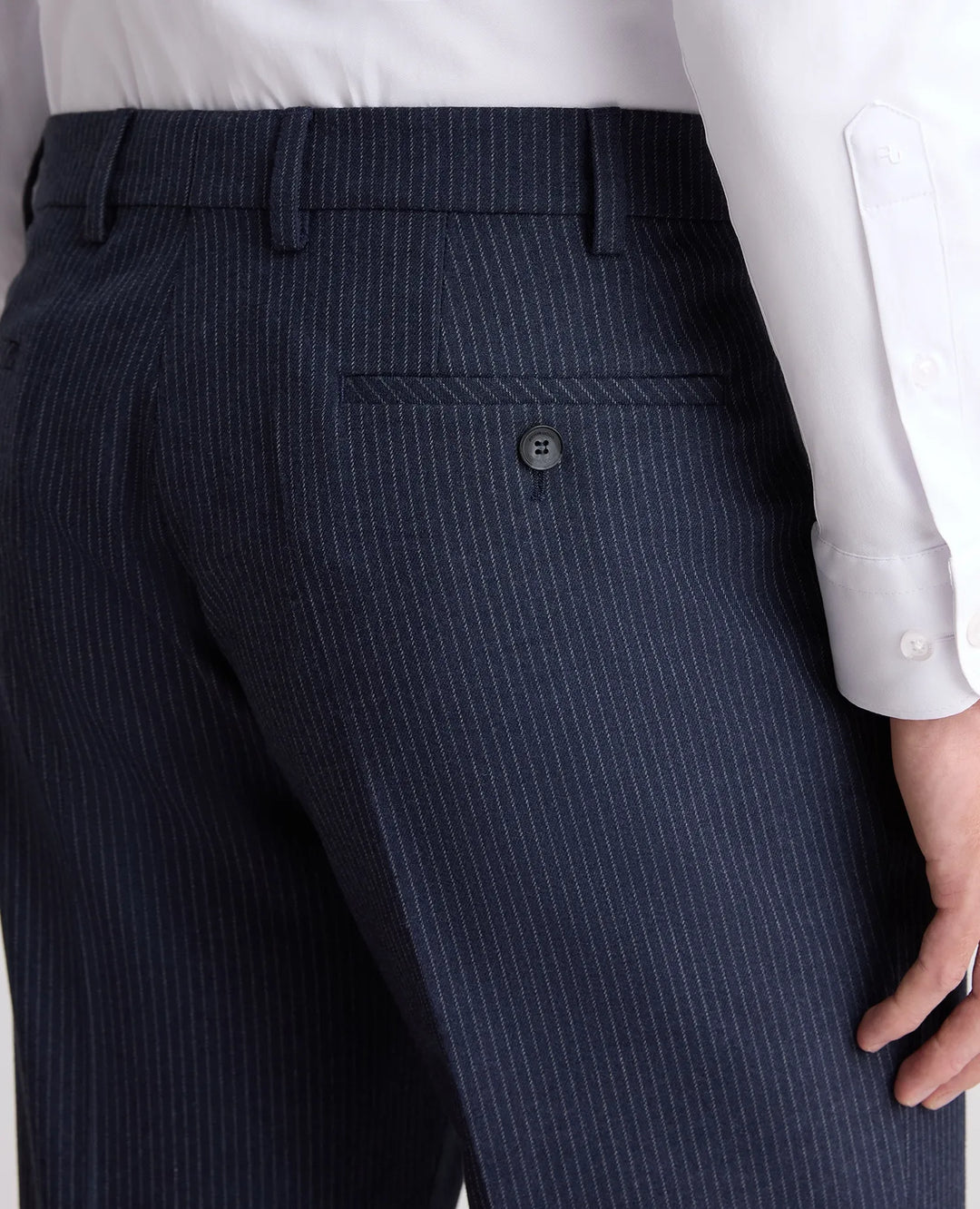 Marino Slim Fit Pinstripe Suit Trousers – Blue