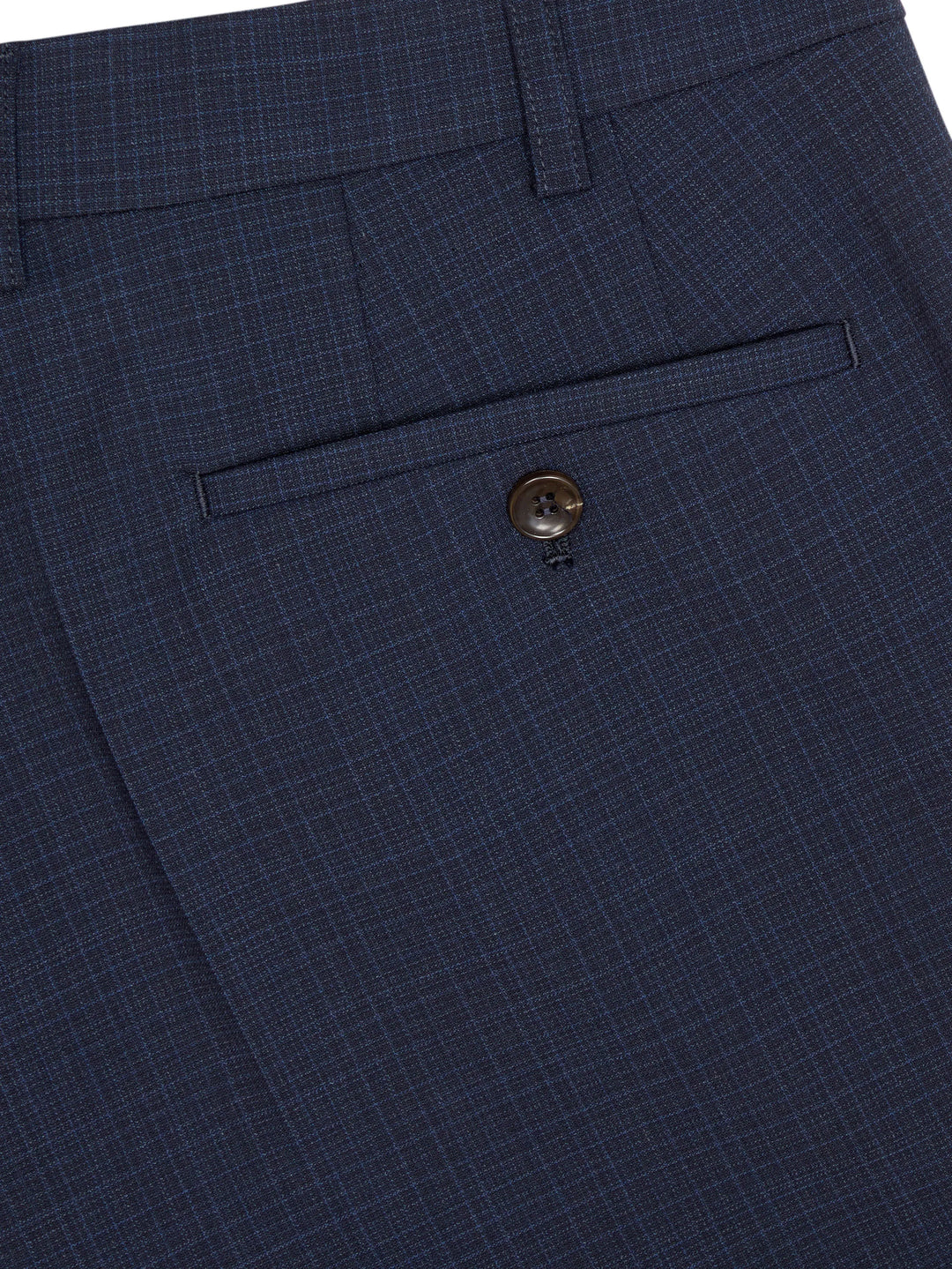Dale Tapered Check Formal Trousers – Navy