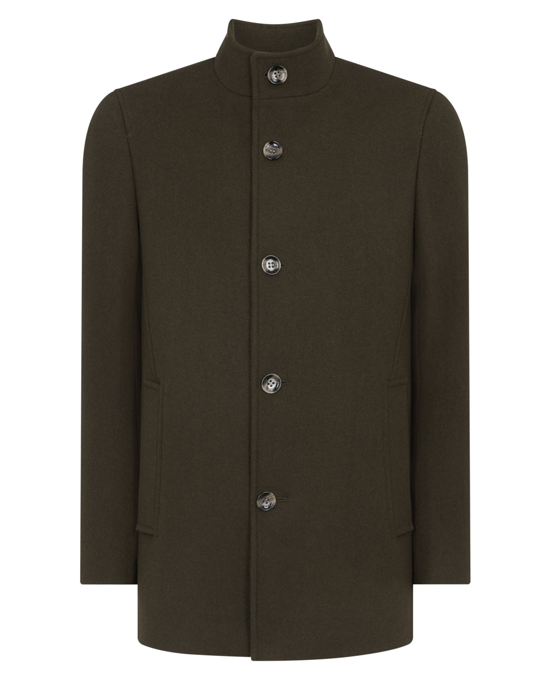 Remus Uomo – Dark Lovat – Jonah Tapered Fit Wool-Blend Overcoat