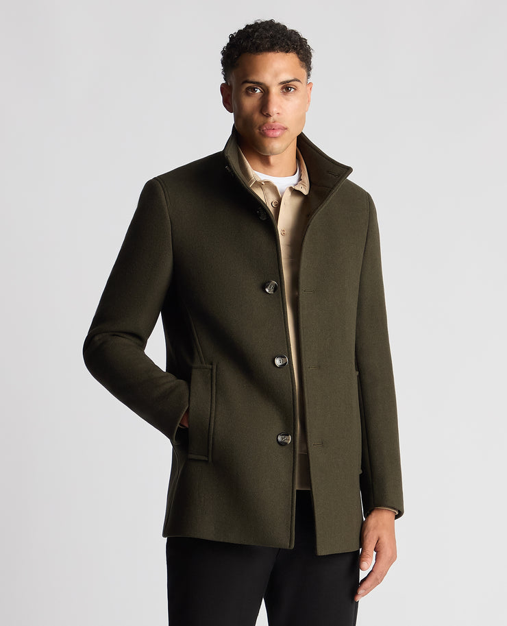 Remus Uomo Jonah Dark Lovat Overcoat