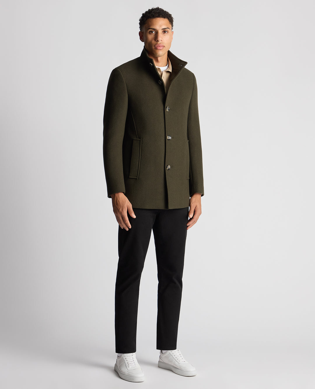 Remus Uomo – Dark Lovat – Jonah Tapered Fit Wool-Blend Overcoat