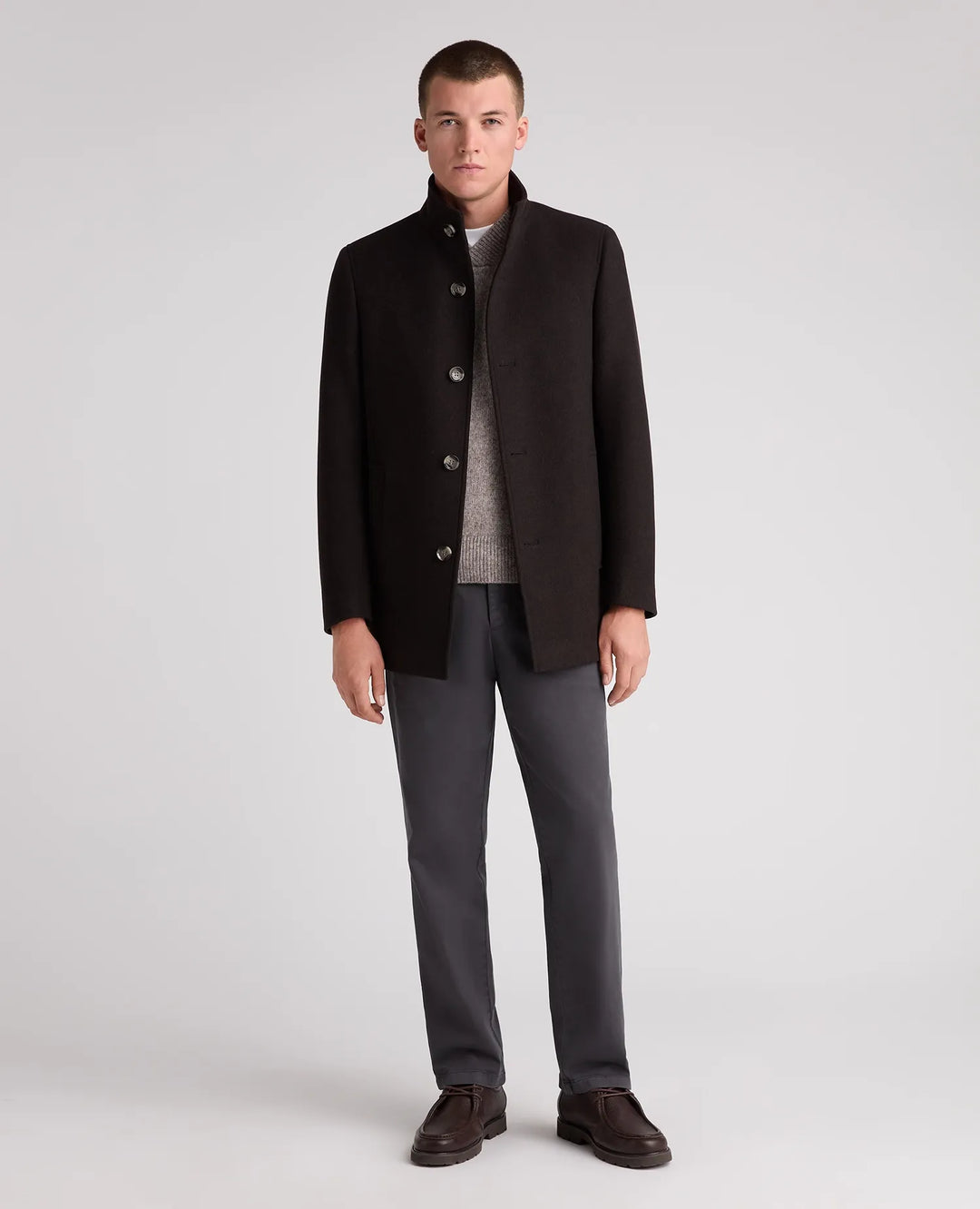 Dark Brown– Jonah Tapered Fit Wool-Blend Overcoat