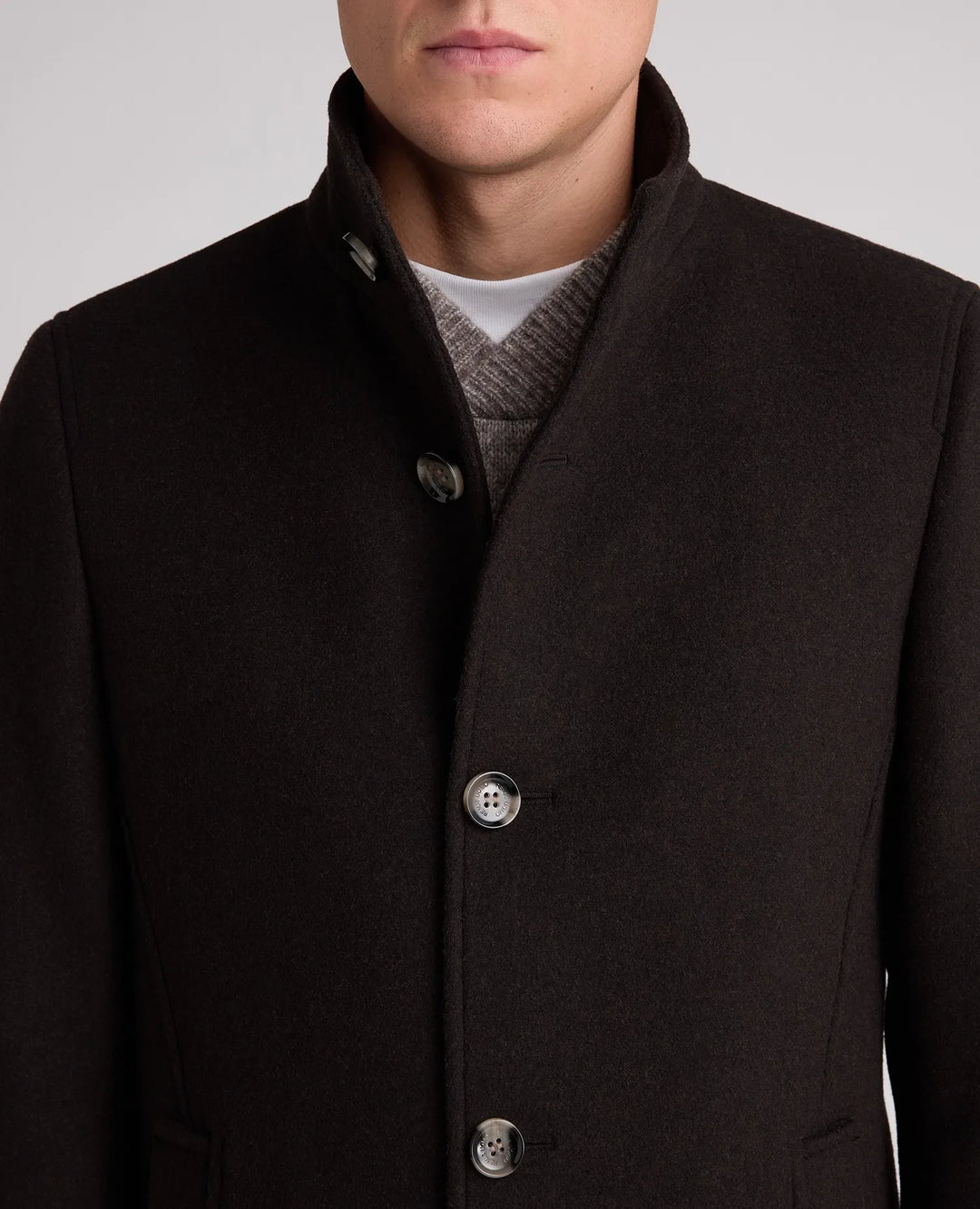 Dark Brown– Jonah Tapered Fit Wool-Blend Overcoat