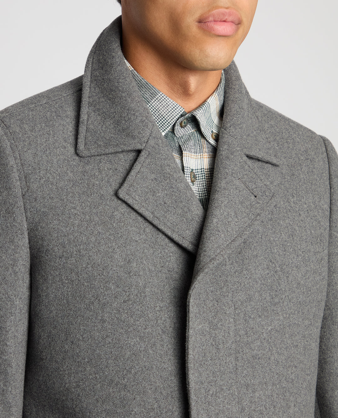 Remus Uomo – Grey / Navy – Lochlan Tailored Fit Wool-Blend Overcoat