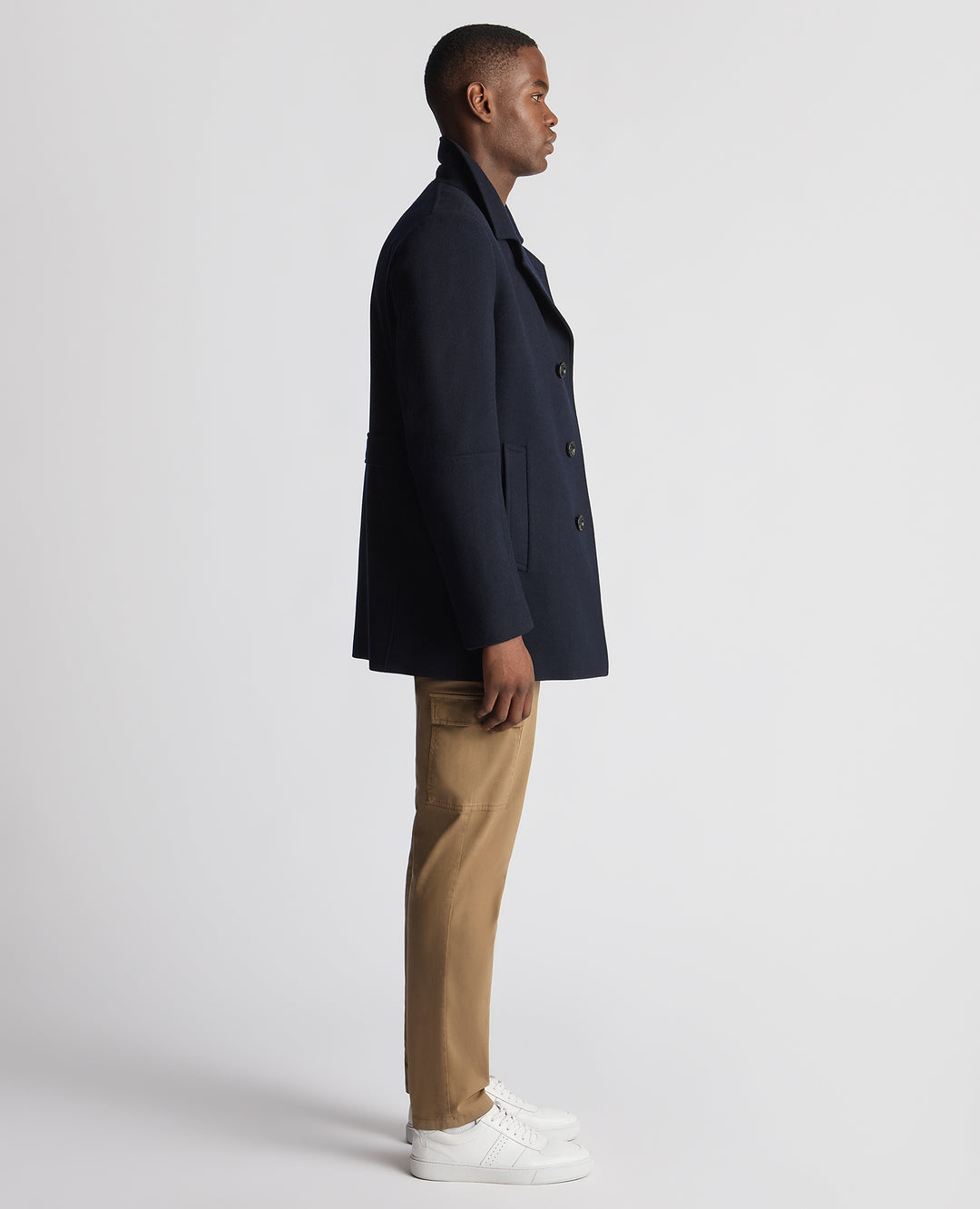 Remus Uomo – Grey / Navy – Lochlan Tailored Fit Wool-Blend Overcoat