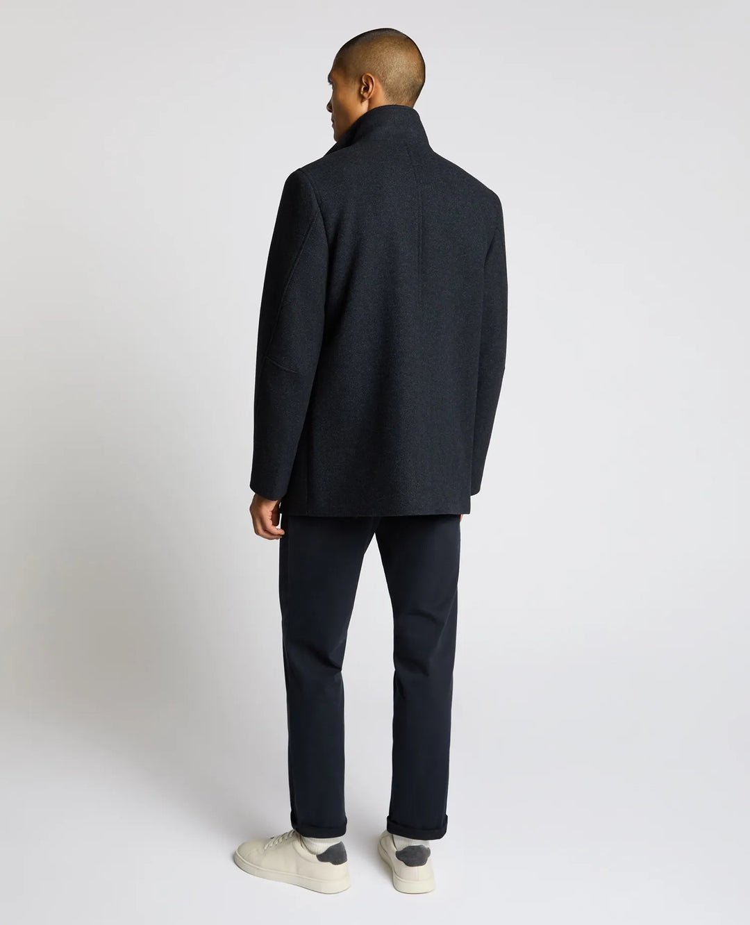 Jacob Wool-Blend Tailored Coat – Dark Blue