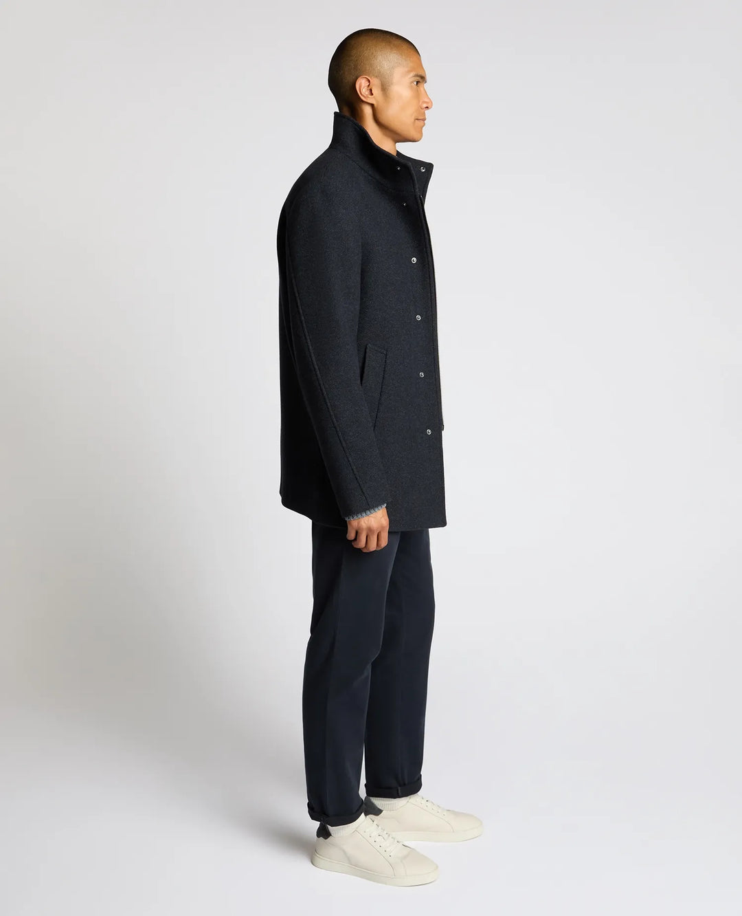 Jacob Wool-Blend Tailored Coat – Dark Blue