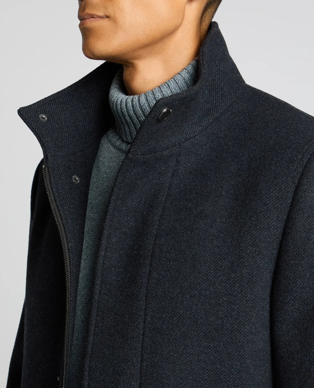 Jacob Wool-Blend Tailored Coat – Dark Blue