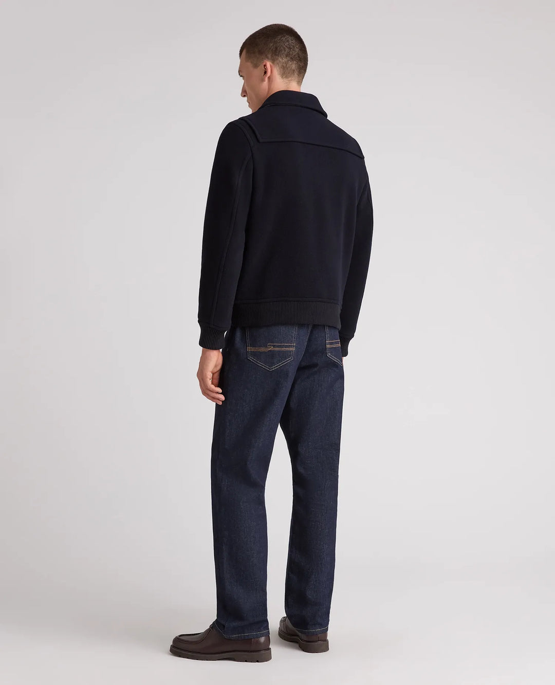 Tyler Wool-Rich Tailored Coat – Navy