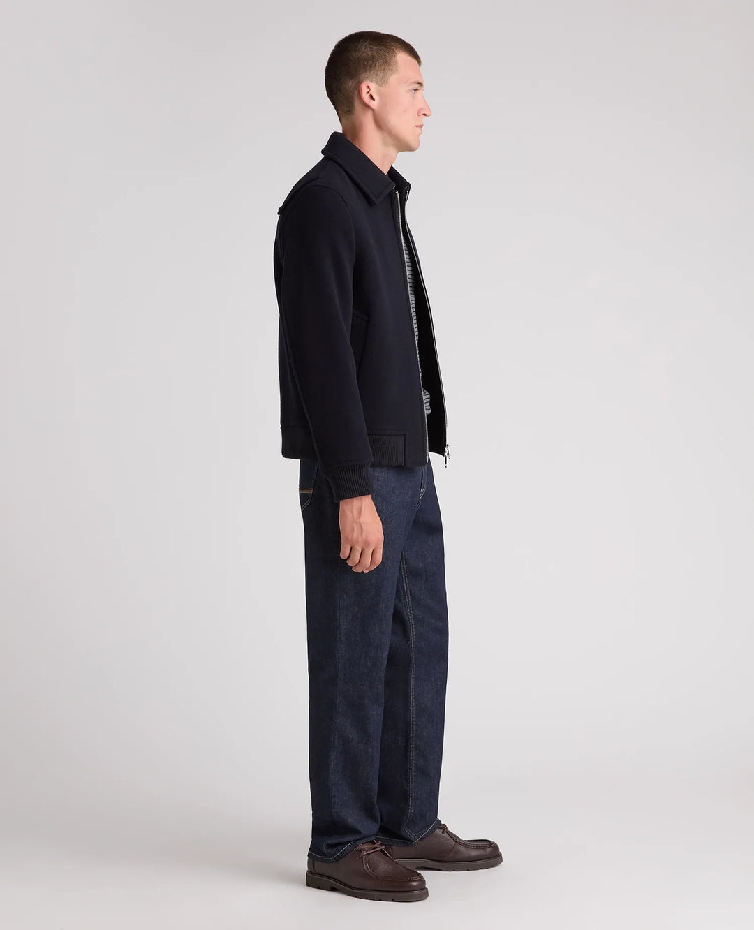 Tyler Wool-Rich Tailored Coat – Navy