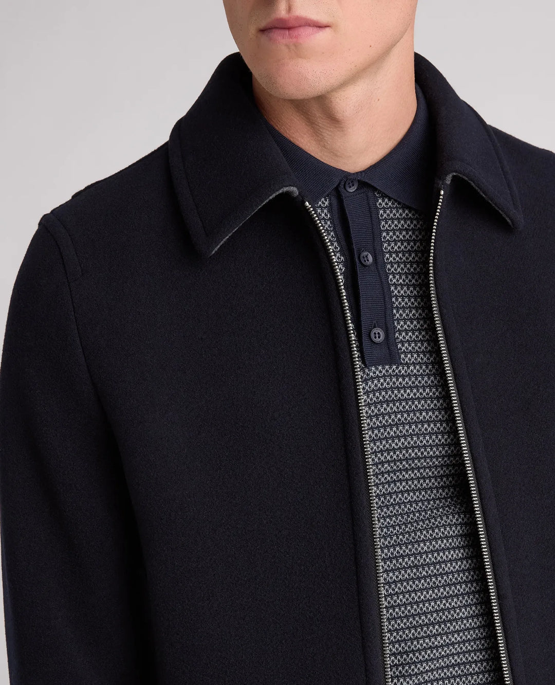 Tyler Wool-Rich Tailored Coat – Navy