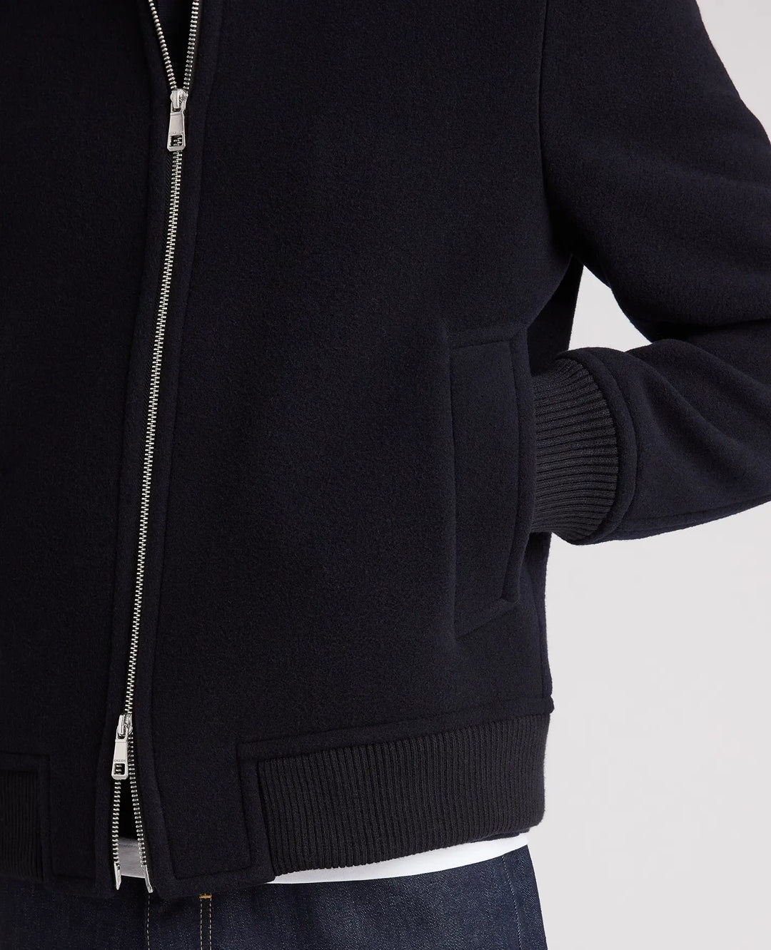 Tyler Wool-Rich Tailored Coat – Navy