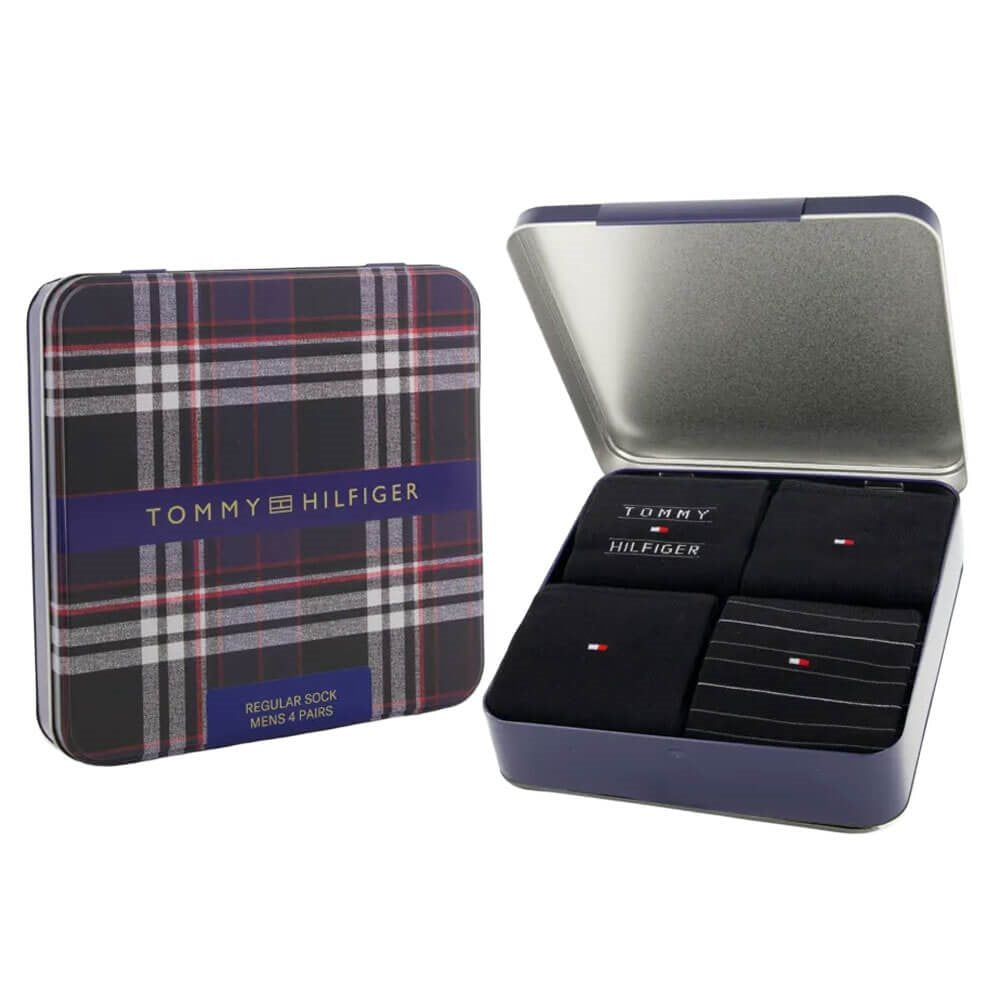 Classic Cotton Socks Gift Tin – 4 Pack